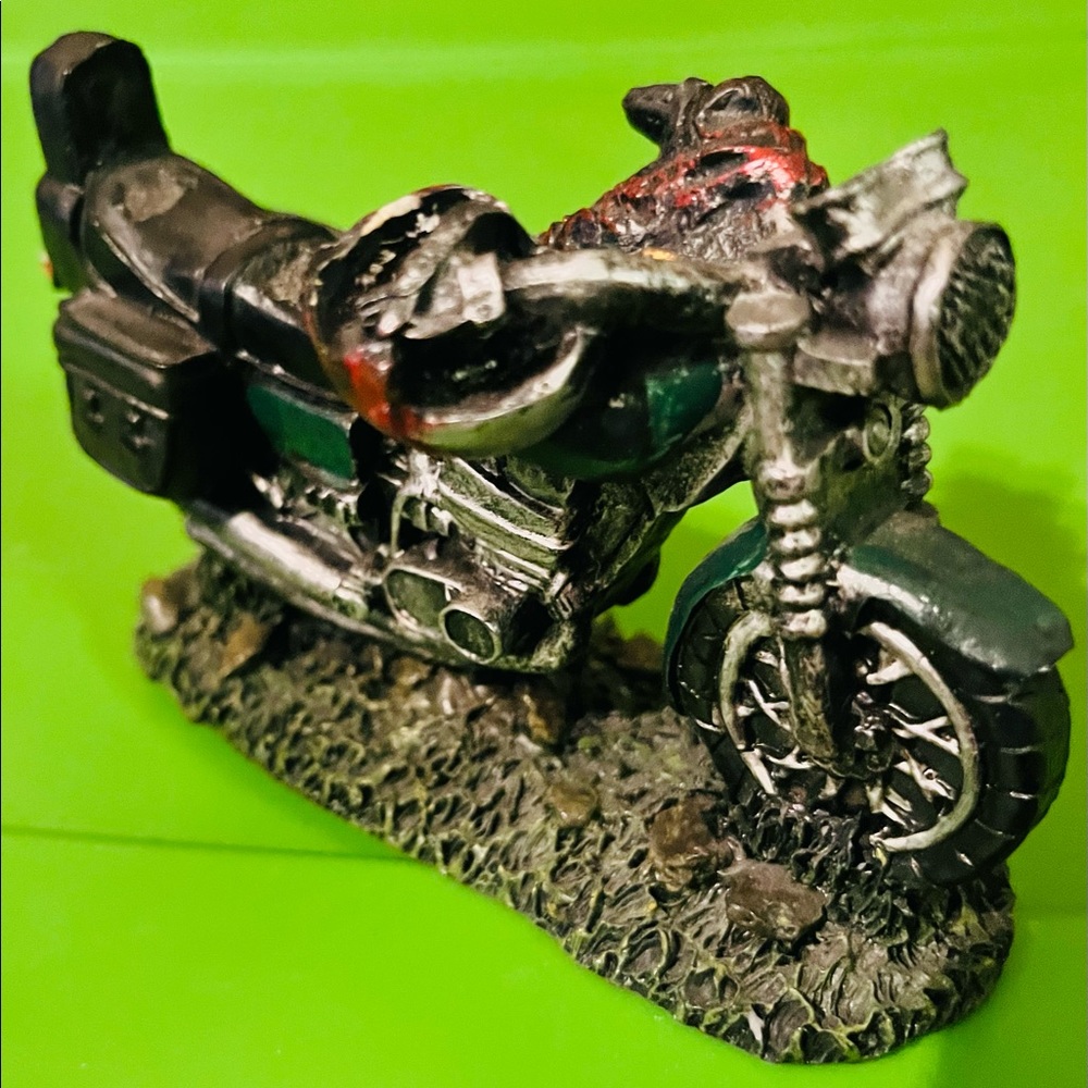 Retro Black Motorcycle Figurine 3inches tall 4inches long 1inch wide